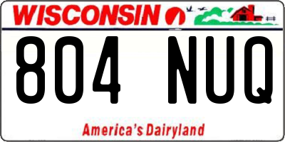 WI license plate 804NUQ