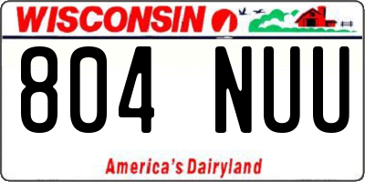 WI license plate 804NUU