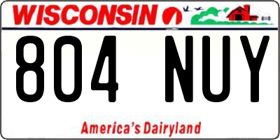 WI license plate 804NUY