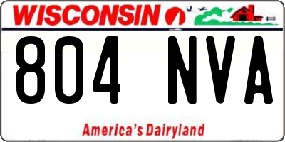 WI license plate 804NVA