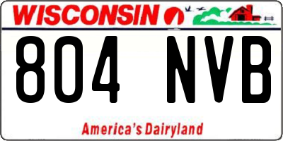 WI license plate 804NVB