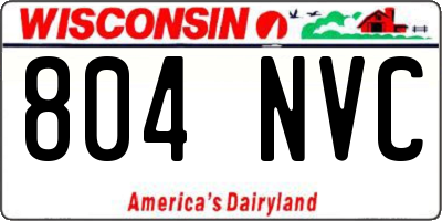 WI license plate 804NVC