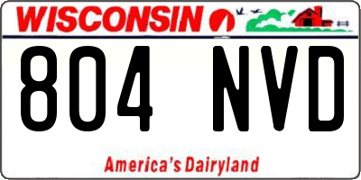 WI license plate 804NVD