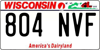 WI license plate 804NVF