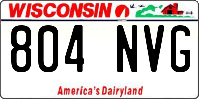 WI license plate 804NVG