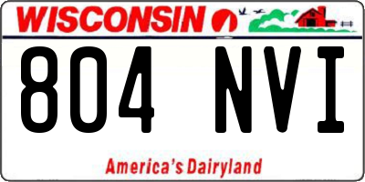 WI license plate 804NVI
