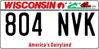 WI license plate 804NVK