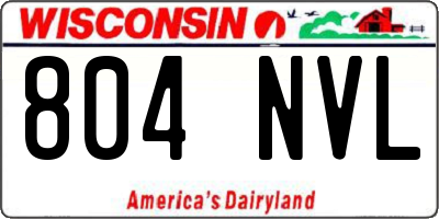 WI license plate 804NVL