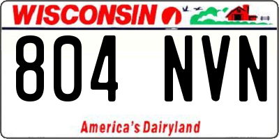 WI license plate 804NVN