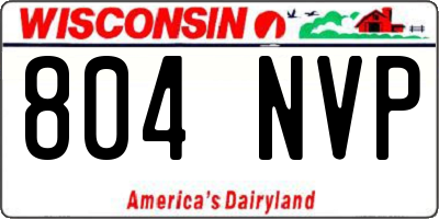 WI license plate 804NVP