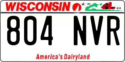 WI license plate 804NVR