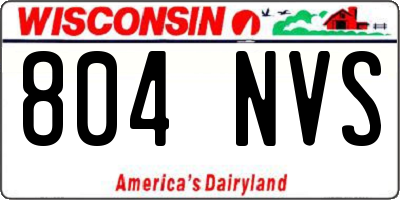 WI license plate 804NVS