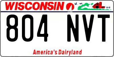 WI license plate 804NVT