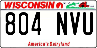 WI license plate 804NVU