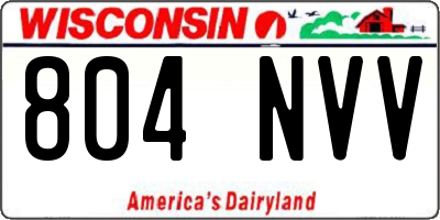 WI license plate 804NVV