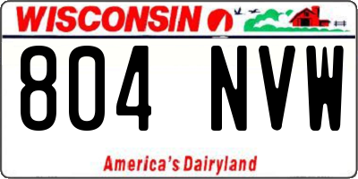 WI license plate 804NVW