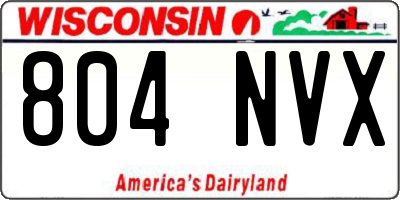 WI license plate 804NVX