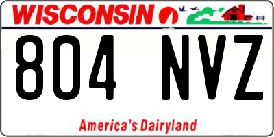 WI license plate 804NVZ