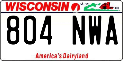 WI license plate 804NWA