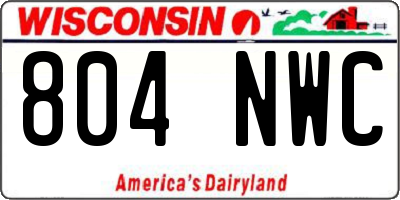 WI license plate 804NWC