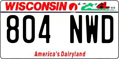 WI license plate 804NWD