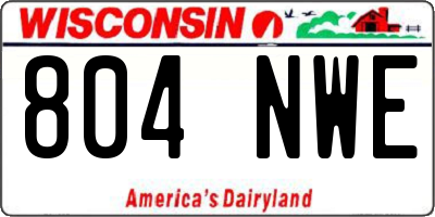 WI license plate 804NWE