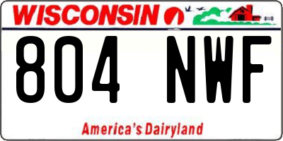 WI license plate 804NWF