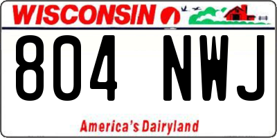 WI license plate 804NWJ