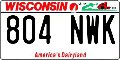 WI license plate 804NWK