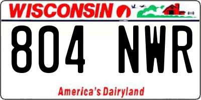 WI license plate 804NWR