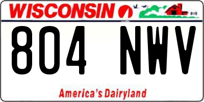 WI license plate 804NWV