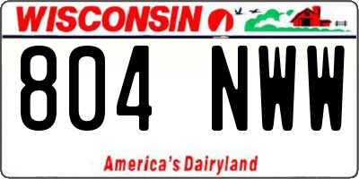 WI license plate 804NWW