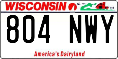 WI license plate 804NWY