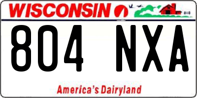 WI license plate 804NXA