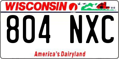 WI license plate 804NXC