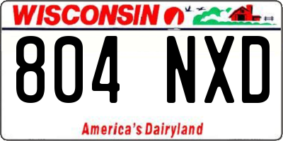 WI license plate 804NXD