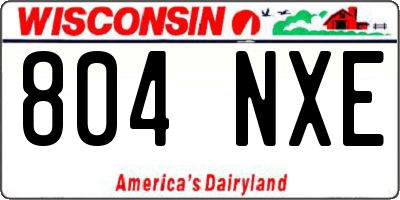 WI license plate 804NXE