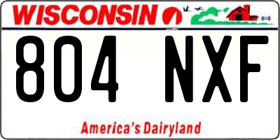 WI license plate 804NXF
