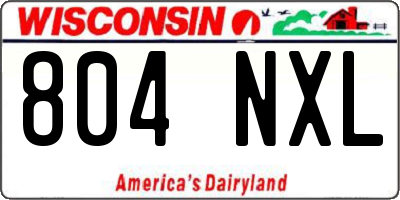 WI license plate 804NXL