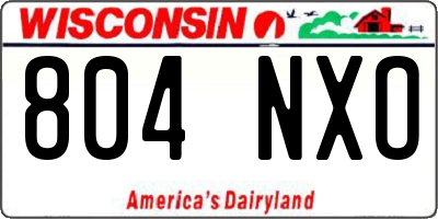 WI license plate 804NXO