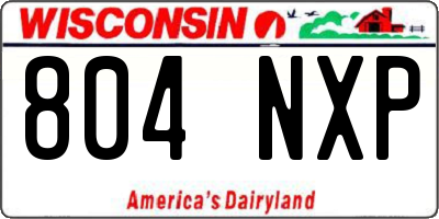 WI license plate 804NXP