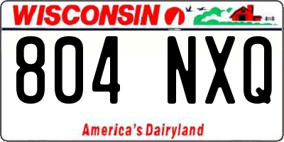 WI license plate 804NXQ