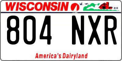 WI license plate 804NXR