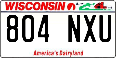 WI license plate 804NXU