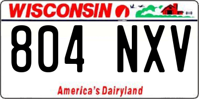 WI license plate 804NXV