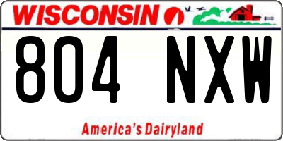 WI license plate 804NXW