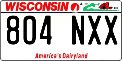 WI license plate 804NXX