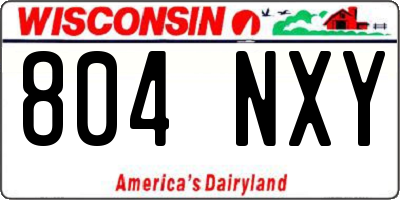 WI license plate 804NXY