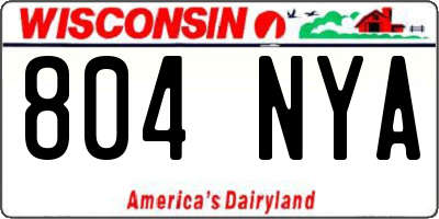 WI license plate 804NYA