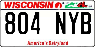 WI license plate 804NYB